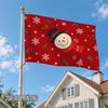 2D Flat, 2D Flat Printing 1pc Christmas Snowman and Snowflakes Print Polyester Fiber Square Flag for Shop Window Display and Holiday Festivals, 2D Fla