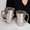 Silver Coffee Mug With Handle Stylish Milk Cup Polished Stainless Steel For Office Home Everyday Use