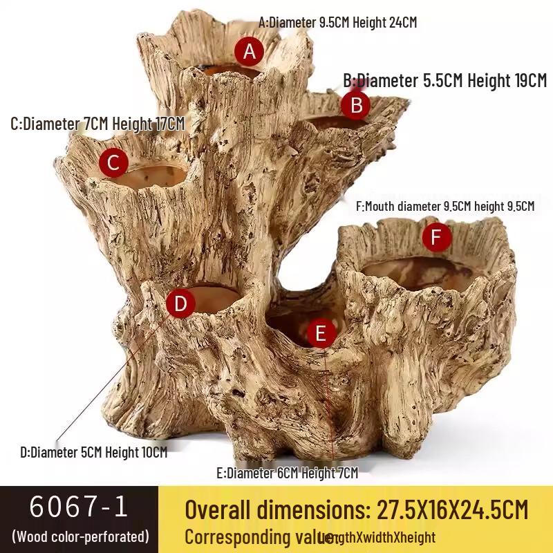 Maididuo Irregular Tree Root Design Succulent Pot with Base