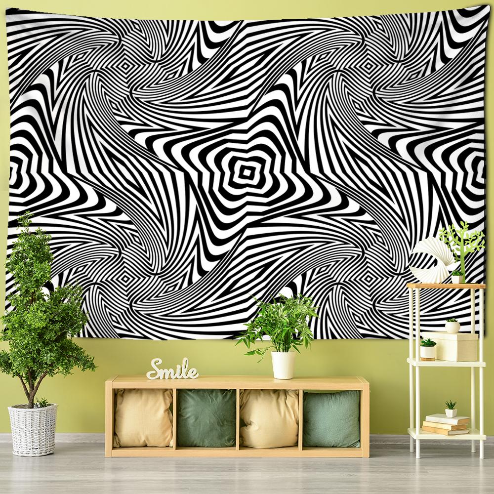 Психоделический головокружительный узор, гобелен на стене, 3D печать, хиппи, колдовство, мандала, домашний декор