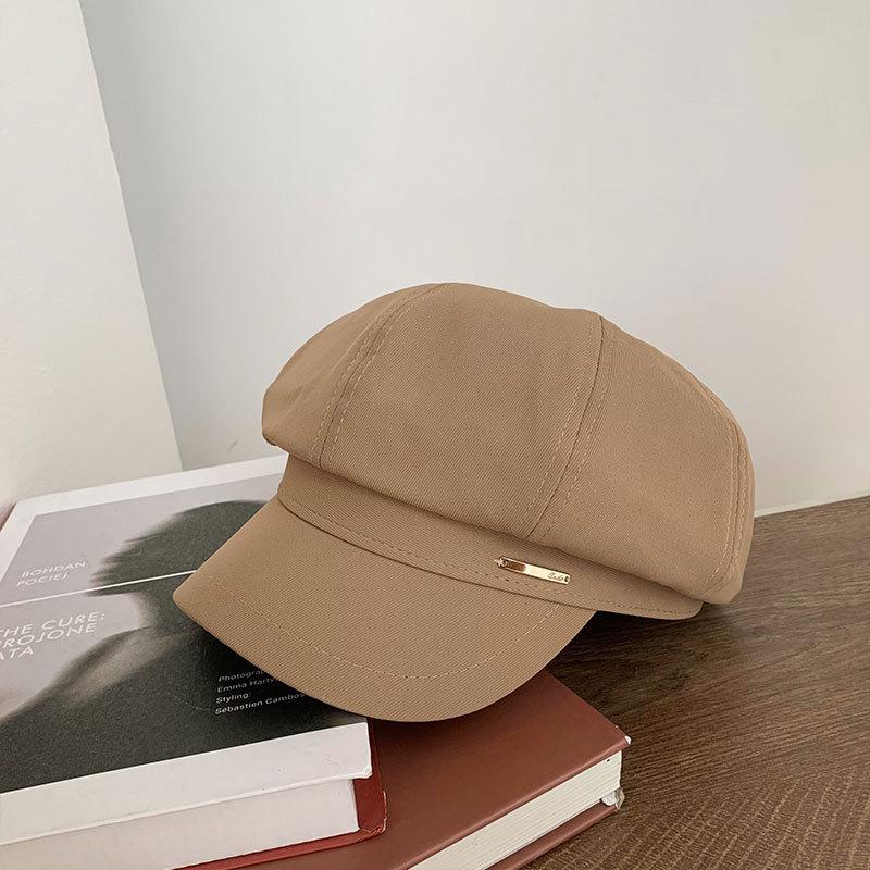 Черный берет, женская сезонная шляпа, японская большая окружность головы, показывающая лицо, маленькая восьмиугольная шляпа художника