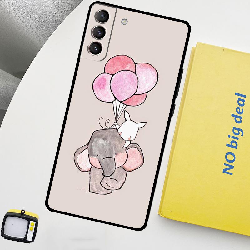 Cute Elephant Cover For Samsung Galaxy S22 S23 Ultra Note 20 10 Plus S9 S10 S20 S21 S23 FE Phone Case