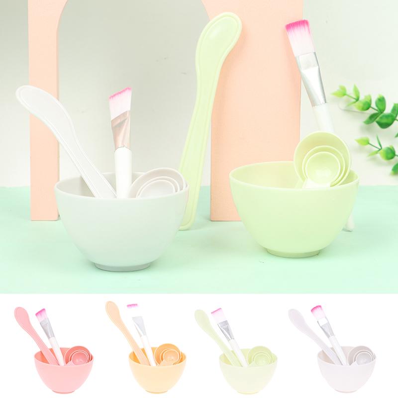 4Pcs Facial Brush Mask Bowl Spoon Set Mask Brush Bar Diy Beauty Tool Mixing Tool