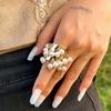 Colored Open Finger Ring Beads Ball Fashion Ring Exaggerated Small Ball Ring