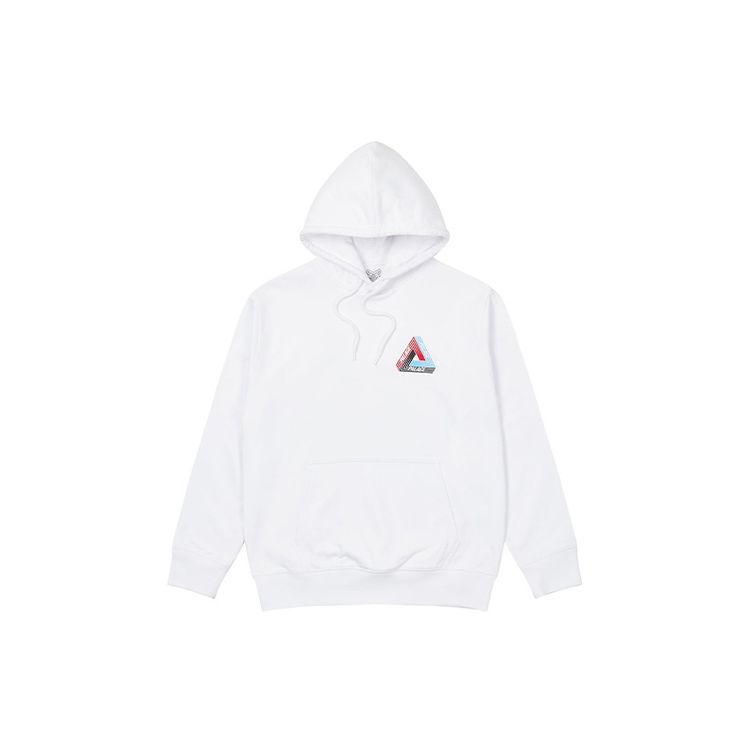 Palace Толстовка с капюшоном и длинным рукавом с треугольным логотипом, топы унисекс, белая P19HD086