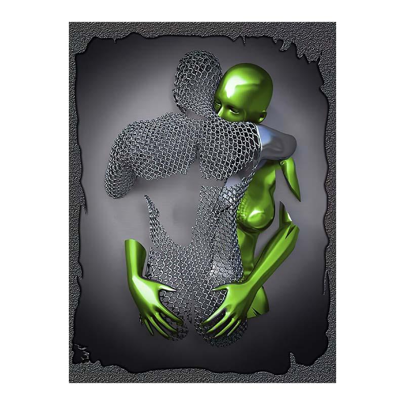 3D визуальные золотые, серебряные настенные художественные картины из металла, современные скандинавские персонализированные холсты, интерьерные картины, принты, домашний декор