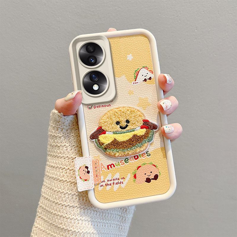 KEYSION Мультяшный Милый Плюшевый Вышитый Чехол для HONOR 70 5G со Шнурком Силиконовый Противоударный Чехол для Телефона для Huawei Honor 70