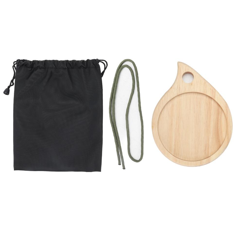 Khaki Serving Board Small Round Wooden Cutting Compact Wooden Mat Picnic