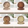 10Pcs Round Wood Grain Paper Tray Food Grade Paper Dinner Plates Decorative Picnic Party Tableware Decoration