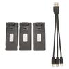 3pcs RC Aircraft Lithium Battery Kit Light Charging Cable Set for E88 E88Pro LS E525 E525Pro 3.7v