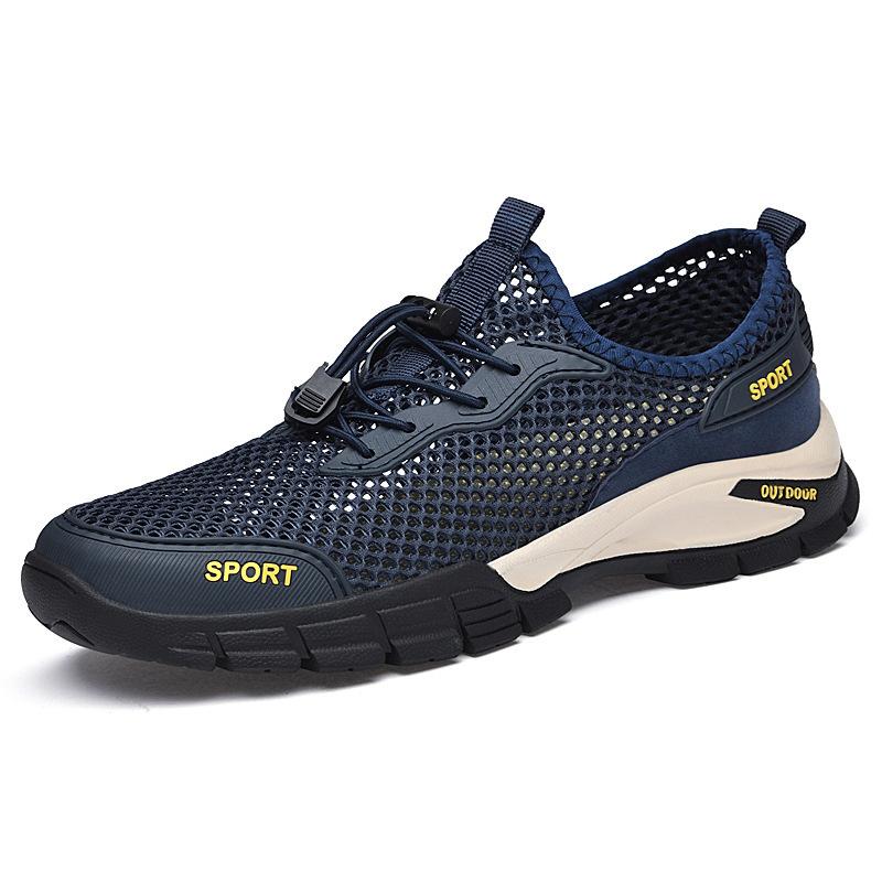Shoes popular round head men's outdoor mesh cloth shoes sports leisure fashion mountaineering hiking through