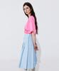 Bundercammer Raw-Cut Pleats Skirt_Light Blue