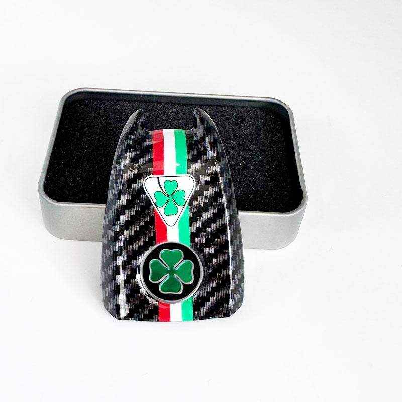 Car Logo Key Cover Replacement Key Case For Alfa Romeo Giulietta Giulia Mito Stelvio Tonale Carbon Fiber Style zj9