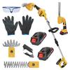 21V Pole Hedge Trimmer 2 In 1 Pole Mini Hedge Trimmer & Grass Shear Electric Hedge Trimmer with Extension Pole Cordless Hedge Trimmer