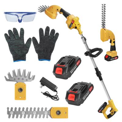 21V Кусторез на штанге 2 в 1 Штанговый мини-кусторез и ножницы для травы Электрический кусторез с удлинительной штангой Аккумуляторный кусторез
