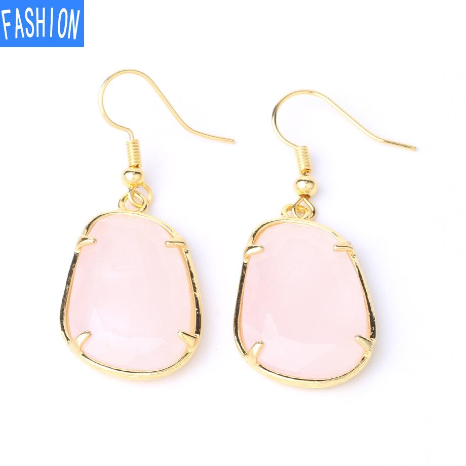 Геометрические серьги с натуральными кристаллами, комплект когтей, золотые серьги с подвесками в форме орлов