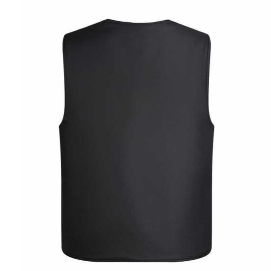 Мужской осенне-зимний жилет, толстый плюшевый жилет без рукавов на молнии с V-образным вырезом, сплошной цвет с несколькими карманами, жилет среднего возраста для отца-рыбалки, мужской зимний жилет, пальто