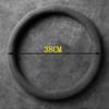 38cm Suede Cow Leather Car Steering Wheel Cover Hollow Pattern For Toyota Hilux Lancer X Nissan Skoda Octavia 3 Volkswagen