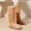 Модные женские высокие резиновые сапоги, водонепроницаемые, нескользящие, для рыбалки, женские садовые рабочие сапоги, ПВХ галоши, женские дождевые сапоги