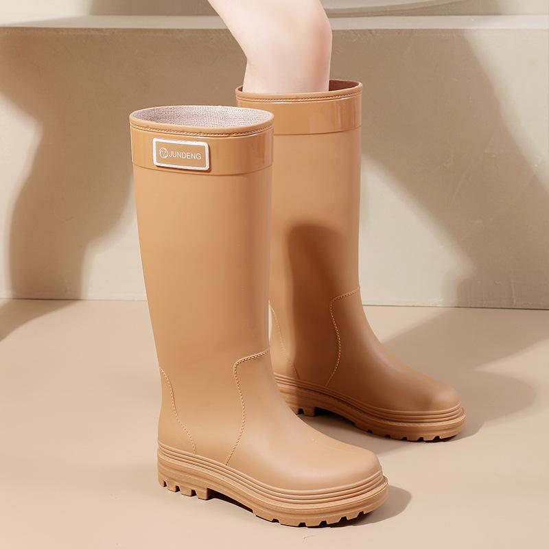 Модные женские высокие резиновые сапоги, водонепроницаемые, нескользящие, для рыбалки, женские садовые рабочие сапоги, ПВХ галоши, женские дождевые сапоги