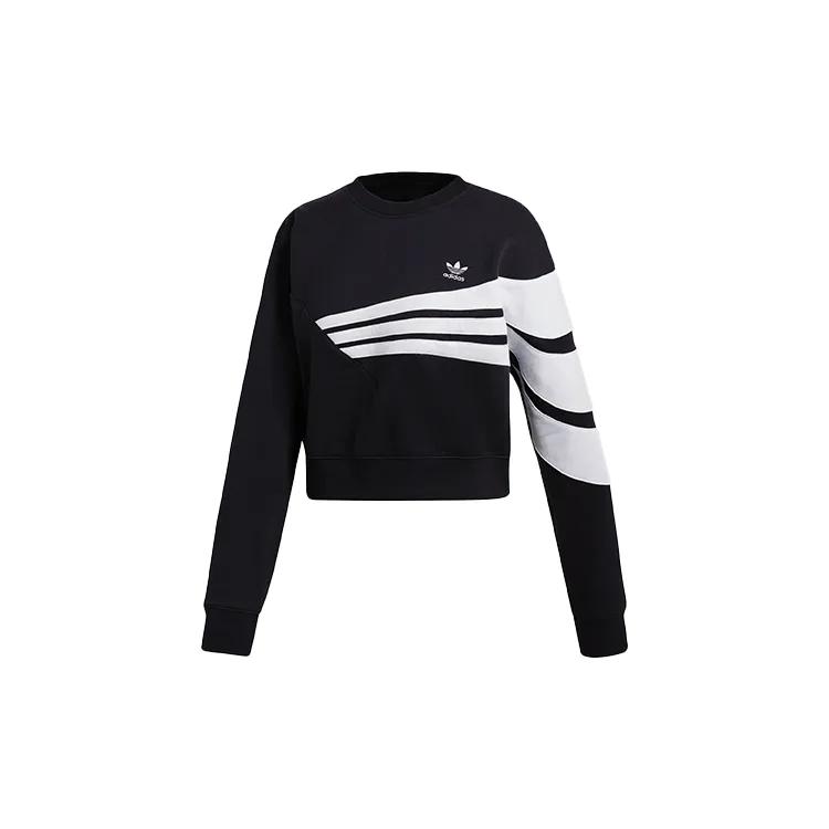 Adidas Originals Sweatshirts Women's Black Crew Neck Moderate Regular (Unisex) Sweatshirts DU9601
