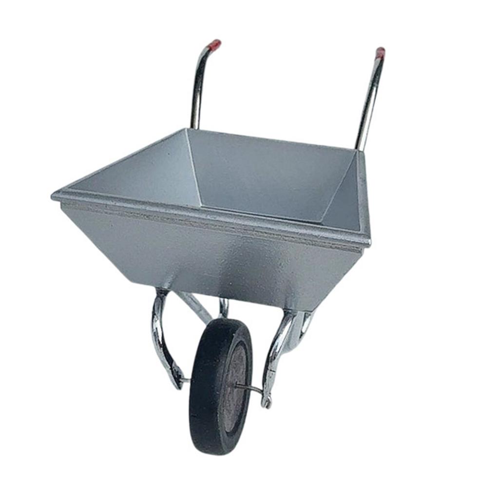 1/12 Scale Miniature Iron Garden Cart Model Figure For Outdoor Dollhouse Scene And Creative Landscaping Accessory