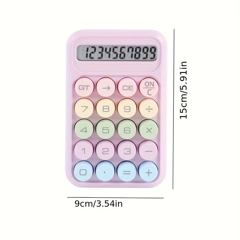 1pcs Colorful Desktop Office Calculator - Mechanical Keyboard/12-Digit Display Screen/LED Large Screen Display/Dopamine Color Design/Reusable
