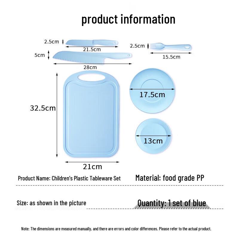 DASKSHA Kids' Safe Plastic Knife & Cutting Board Set