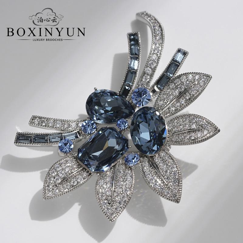 Брошь-животное из кристалла Bo Xin Yun Глубокий синий - Высококачественный аксессуар для лацкана