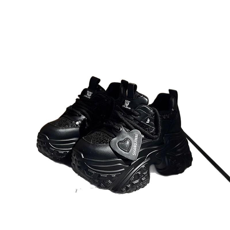 Платформенные кроссовки для женщин, новые универсальные, с внутренней высотой, маленькие маффины, повседневная модная женская обувь