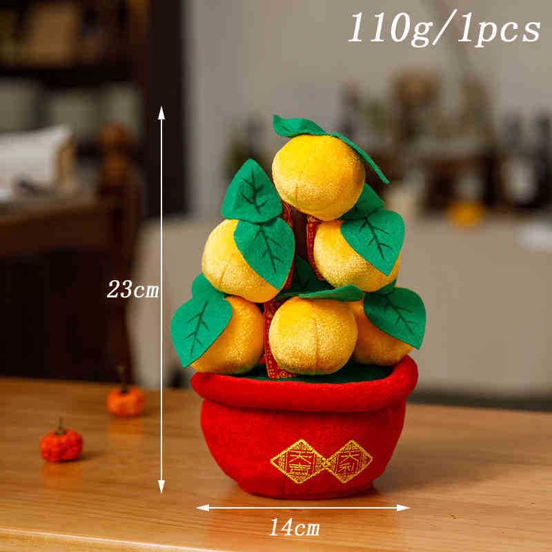 2026 New Year Peach Blossom Orange Tree Ornament - Festive Desktop Decoration & Home Gift for Spring Festival.