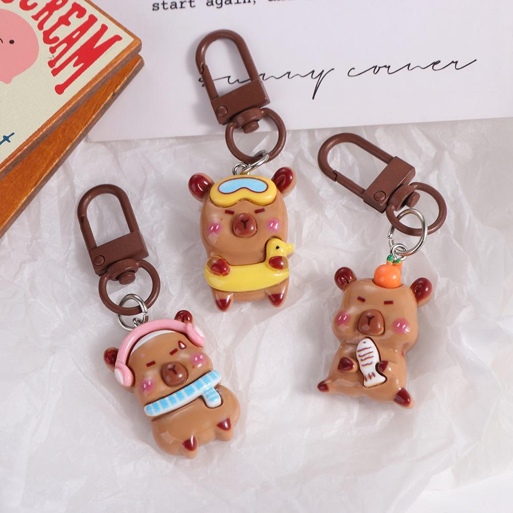 Animal Capibara Bag Hanging Creative Kapibara Pendant Fashion Capybara Keychain  Car Key Pendant