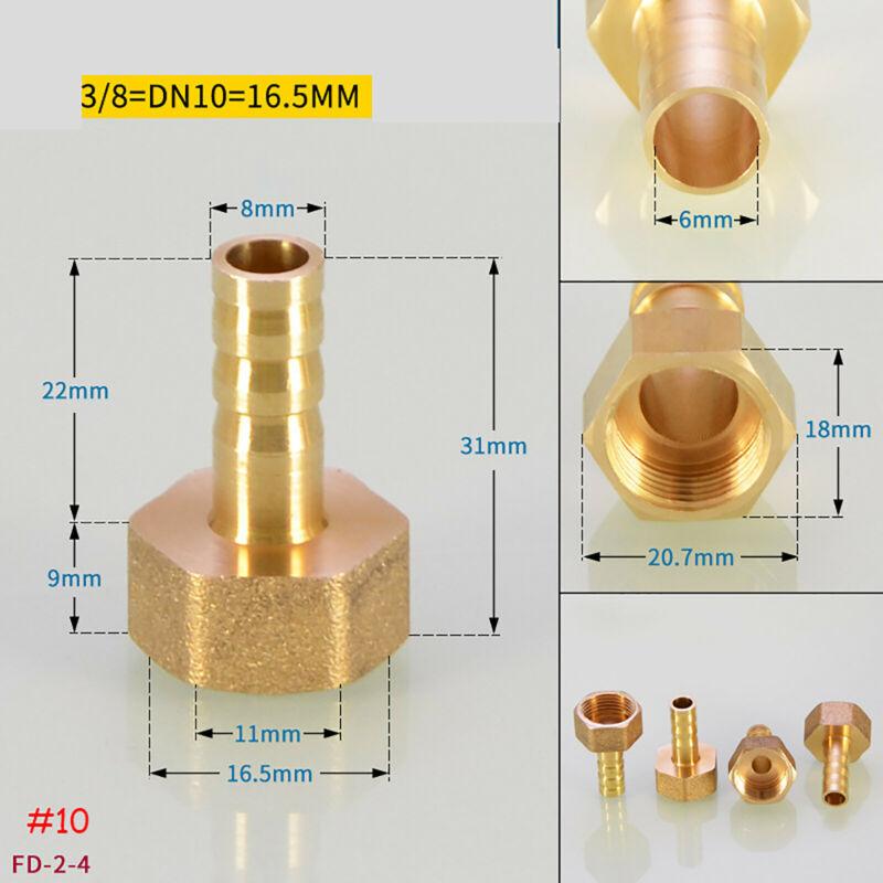 Латунный шланговый фитинг муфта 6 8 10 12 14 16 мм штуцер хвостовик 1/8 1/4 3/8 1/2 внутренняя резьба медный соединитель соединение муфта адаптер