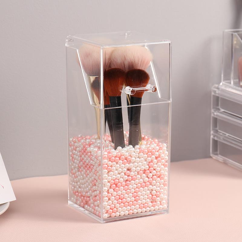 Transparent Acrylic Makeup Brush Holder Makeup Organizer Cosmetic Holder Pencil Lipstick Desk Container Table Makeup Storage Box