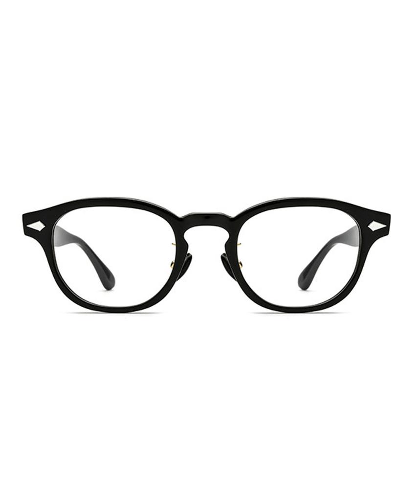 Lingkeonpeuleim Buffalo Horn Arnel Acetate Eyeglass Frames Black