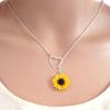 Fashion Simple Yellow Sunflower Heart Lariat Necklace Women Men Infinity Charm Bridal Flower Sunflower Bridesmaid Daisy Necklace