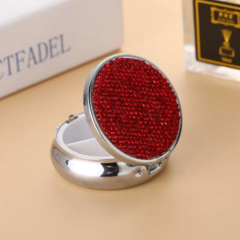 Bling Алмазная металлическая аптечка, 2 сетки, коробка для таблеток, портативный контейнер для таблеток, органайзер для таблеток, мини-коробка для хранения