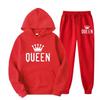 Мужской флисовый комплект с капюшоном большого размера 2025 - Модный принт QUEEN для осени/зимы