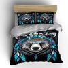 Bear face, colorful feathers. Bedding sets Duvet cover sets Duvet covers Pillowcases(1*Duvet Cover 2*Pillowcases without duvet insert)