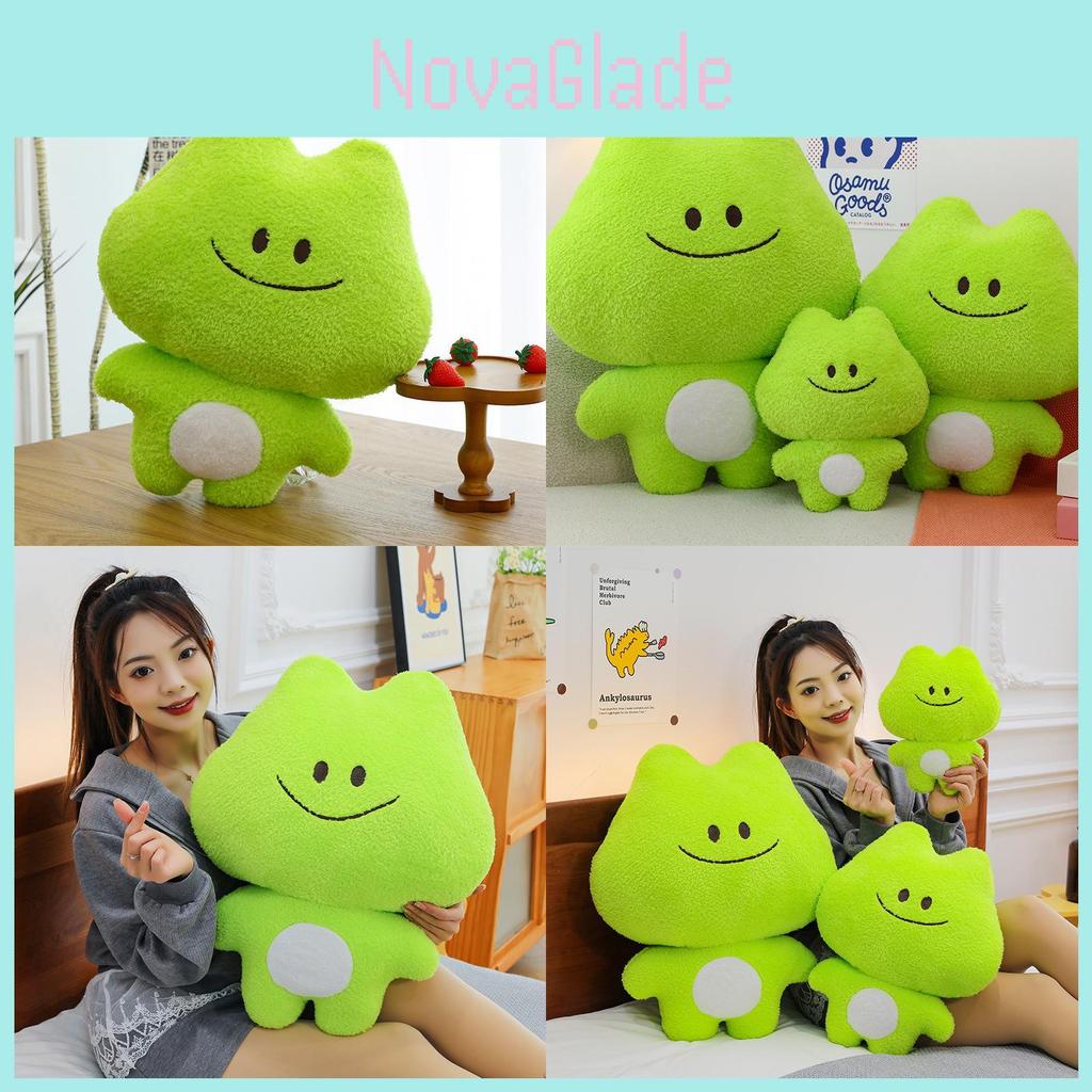 Cartoon Frog Plushie With Short Pile Material For Birthday Gift