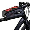 WILD MAN Bicycle Front Frame Waterproof Cycling Tube Bag with Smartphone Holder for Smartphones Up To Inches Bag, 6.8 (M90, Black/Red)