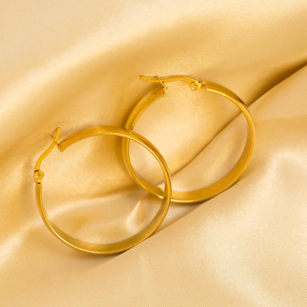 UHBINYCA Классические круглые женские серьги из нержавеющей стали, гладкие увеличенные украшения из нержавеющей стали