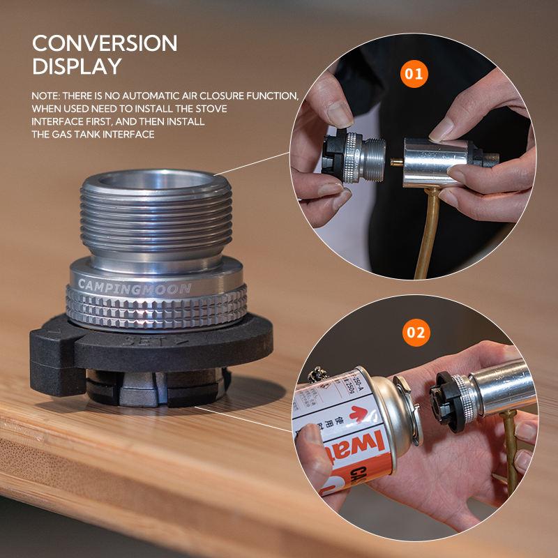 CAMPINGMOON Z19 Portable Reusable Durable Aluminum Alloy Butane tank Propane Can Adapter Gas Stove Canister Adapter