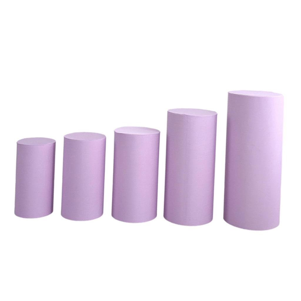 5 Pieces Cylinder Plinth Display Box Stand Covers Cylinder Dessert Pedestal Covers for Graduation Events Holidays Thanksgiving
