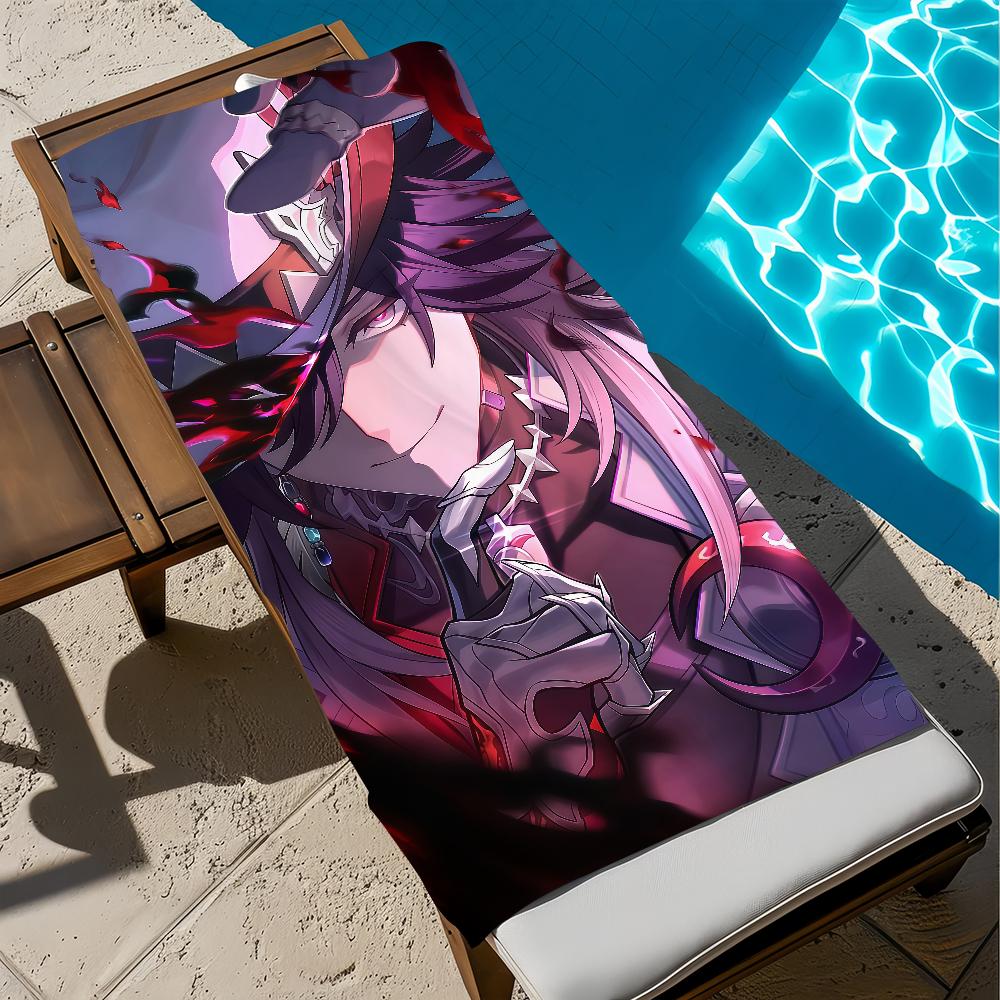 Honkai Star game RailAshveil Towel Large Quick-Drying Microfiber soft Beach Towel for Travel Fitness Sauna Bathing Camping