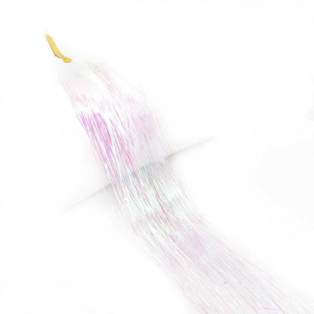 Блестящий шелковый парик с мишурой, праздничный головной убор, длинный прямой блестящий хвост, декор из блестящих полосок