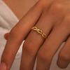 Кольца из нержавеющей стали Минималистичное геометрическое полое кольцо Ретро изящное открытое кольцо для женщин Циркон Не тускнеющие Высококачественные подарки Новинка