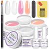 Saviland Clear Gel Kit 4 Colors Nail Extension 100PCS Nail Form Builder Gel Nail Repair Hard Gel for Beginners Pink