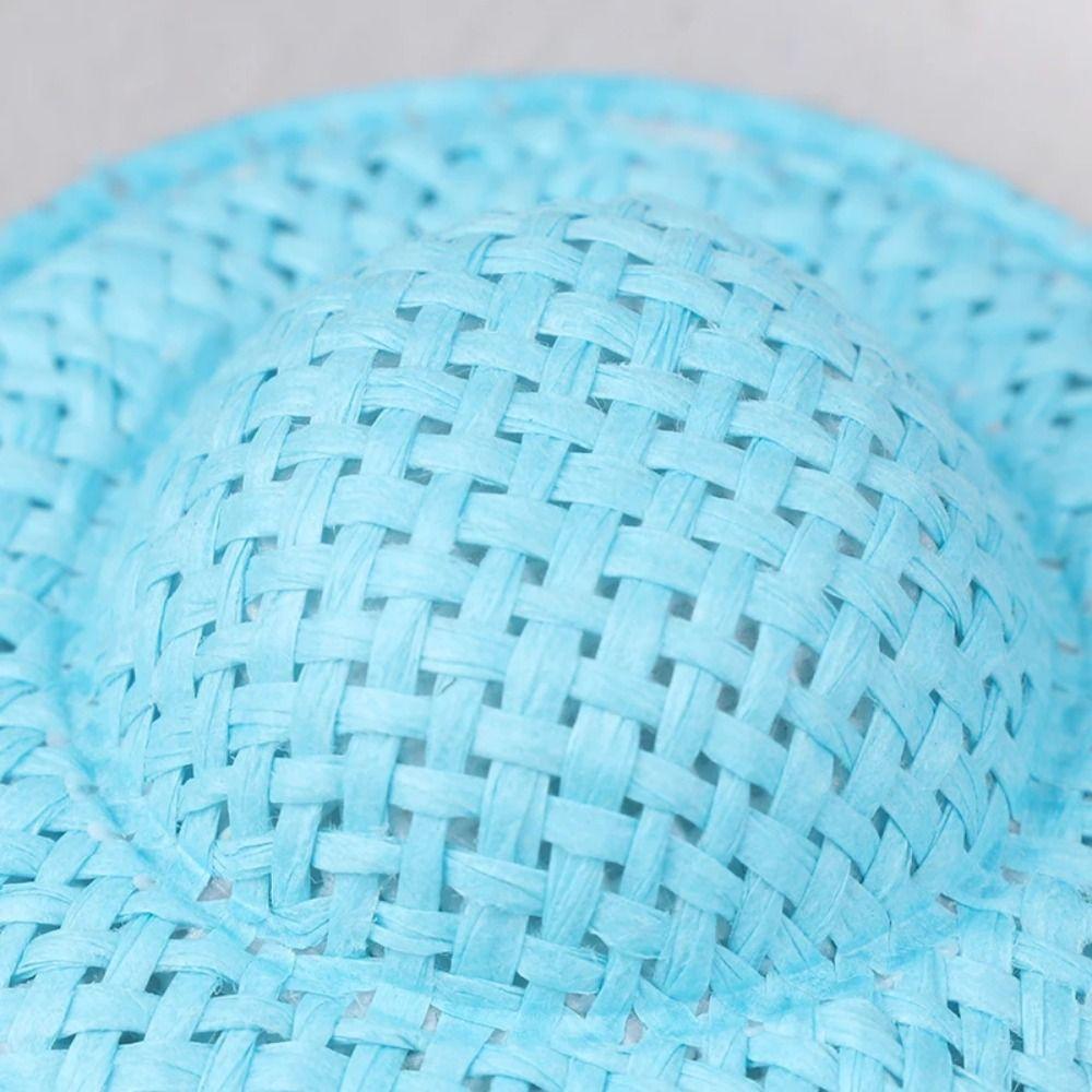 5PCS Decoration Mini Doll Sun Cap Soft Cloth Miniature Straw Hat Toy Doll Straw Hat As Kids Gift