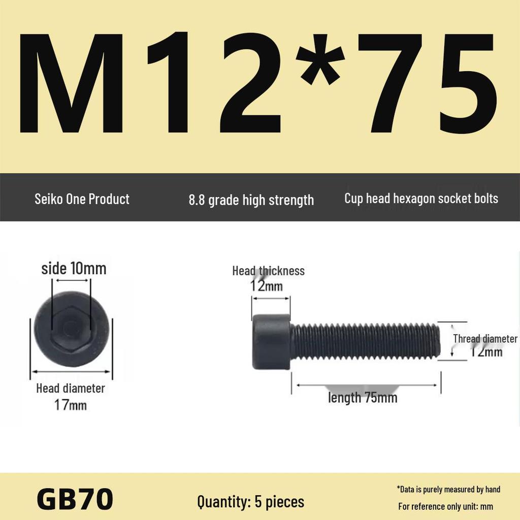 8.8 High-Strength Socket Head Cap Screw Bolt (M4-M16)
